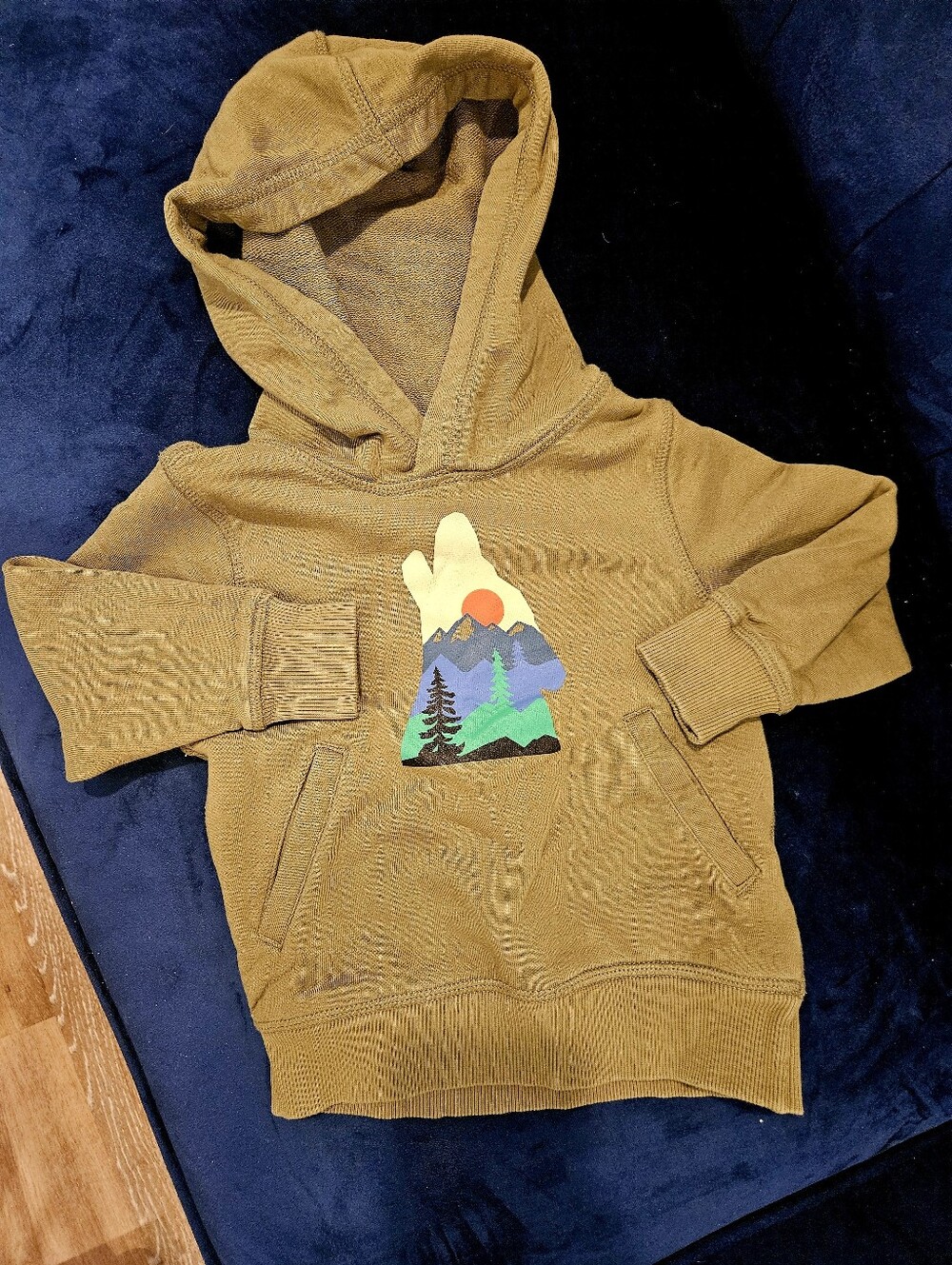 Hanna Andersson Howling Wolf Olive Hoodie 3T